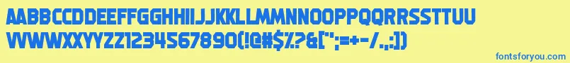 MachineGunk Font – Blue Fonts on Yellow Background