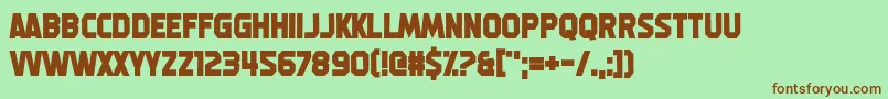 MachineGunk Font – Brown Fonts on Green Background