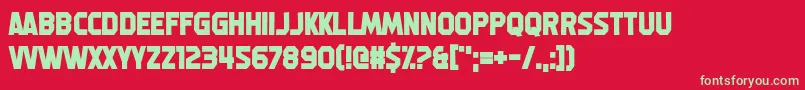 MachineGunk Font – Green Fonts on Red Background