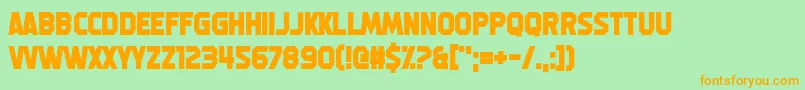 MachineGunk Font – Orange Fonts on Green Background