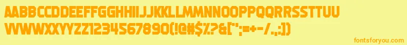 MachineGunk Font – Orange Fonts on Yellow Background