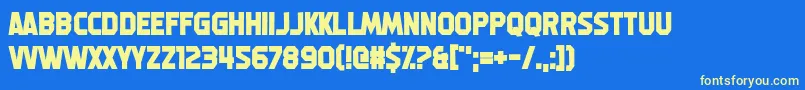 MachineGunk Font – Yellow Fonts on Blue Background