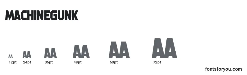 MachineGunk Font Sizes