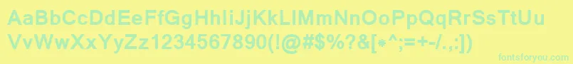 Police LathaBold – polices vertes sur fond jaune