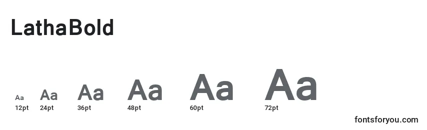 LathaBold Font Sizes