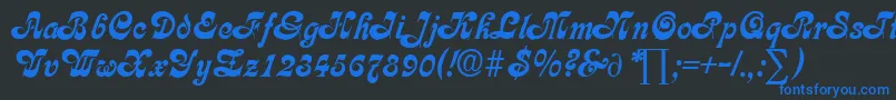 Шрифт CalligraphiaDb – синие шрифты на чёрном фоне