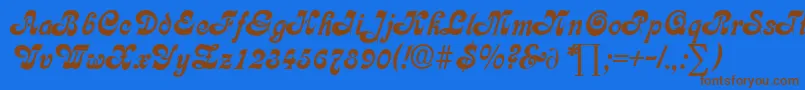 CalligraphiaDb Font – Brown Fonts on Blue Background