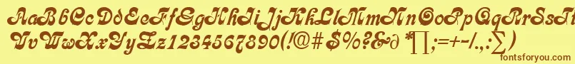 CalligraphiaDb Font – Brown Fonts on Yellow Background