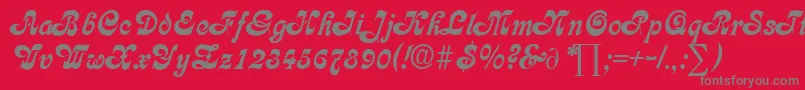 フォントCalligraphiaDb – 赤い背景に灰色の文字