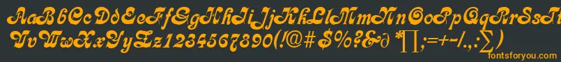 CalligraphiaDb Font – Orange Fonts on Black Background