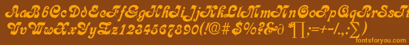 More about CalligraphiaDb Font CalligraphiaDb Font – Orange Fonts on Brown Background