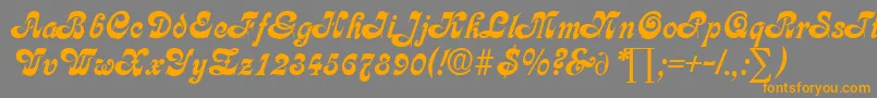 CalligraphiaDb-Schriftart – Orangefarbene Schriften auf grauem Hintergrund