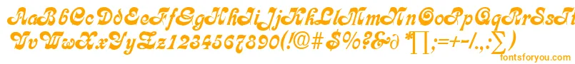 CalligraphiaDb-Schriftart – Orangefarbene Schriften auf weißem Hintergrund