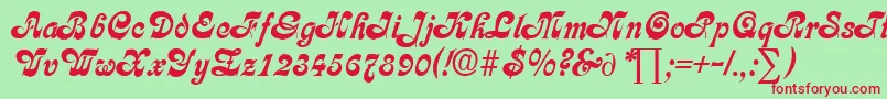 CalligraphiaDb Font – Red Fonts on Green Background