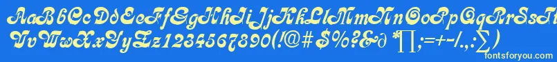 CalligraphiaDb Font – Yellow Fonts on Blue Background