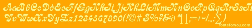 Шрифт CalligraphiaDb – жёлтые шрифты на оранжевом фоне