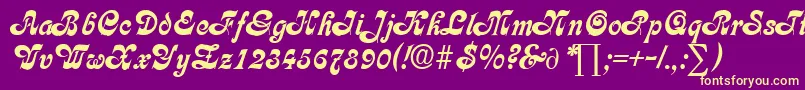 CalligraphiaDb Font – Yellow Fonts on Purple Background