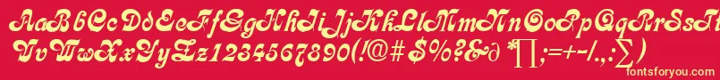 CalligraphiaDb Font – Yellow Fonts on Red Background