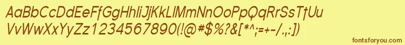 SfflorencesanscondItalic Font – Brown Fonts on Yellow Background