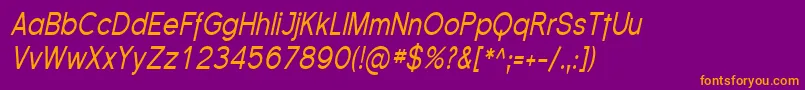 SfflorencesanscondItalic Font – Orange Fonts on Purple Background