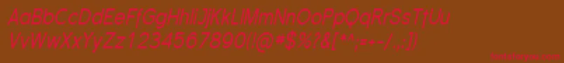 SfflorencesanscondItalic Font – Red Fonts on Brown Background