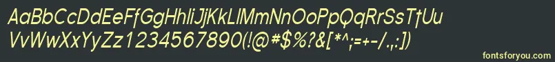 SfflorencesanscondItalic Font – Yellow Fonts on Black Background
