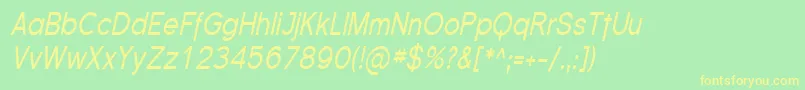 SfflorencesanscondItalic Font – Yellow Fonts on Green Background