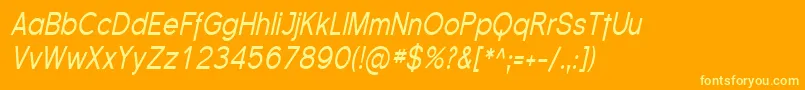 SfflorencesanscondItalic Font – Yellow Fonts on Orange Background