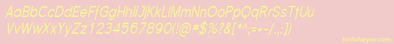 SfflorencesanscondItalic Font – Yellow Fonts on Pink Background