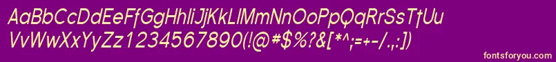 SfflorencesanscondItalic Font – Yellow Fonts on Purple Background