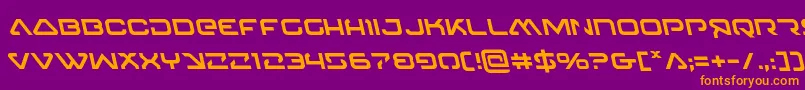 Fonte 4114blasterv2left – fontes laranjas em um fundo violeta