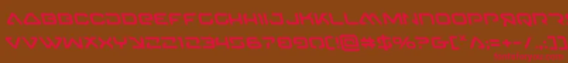 フォント4114blasterv2left – 赤い文字が茶色の背景にあります。