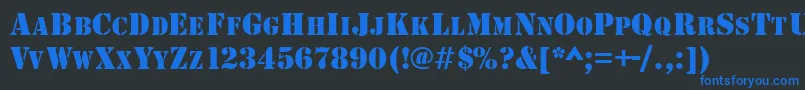 GeArmyBlockCaps Font – Blue Fonts on Black Background