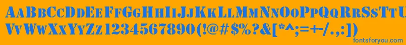 GeArmyBlockCaps Font – Blue Fonts on Orange Background