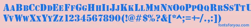 GeArmyBlockCaps Font – Blue Fonts on Pink Background
