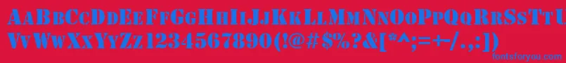 GeArmyBlockCaps Font – Blue Fonts on Red Background