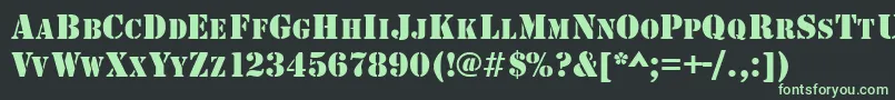 GeArmyBlockCaps Font – Green Fonts on Black Background