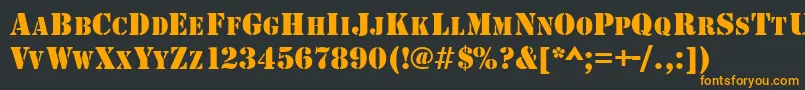 GeArmyBlockCaps Font – Orange Fonts on Black Background