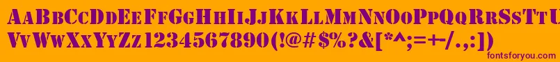 GeArmyBlockCaps Font – Purple Fonts on Orange Background