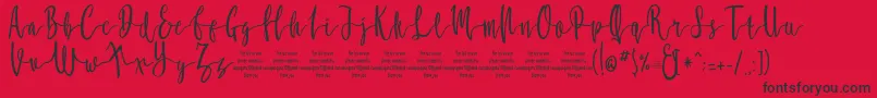 MollucaFree Font – Black Fonts on Red Background