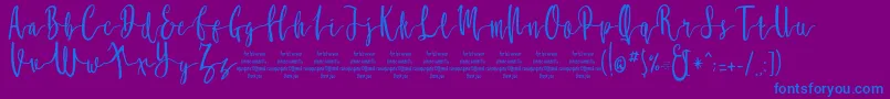 Шрифт MollucaFree – синие шрифты на фиолетовом фоне