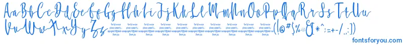 MollucaFree Font – Blue Fonts on White Background
