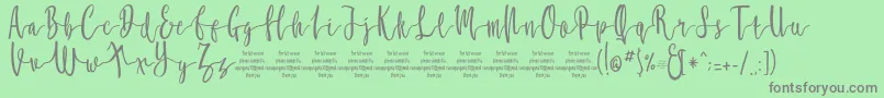 MollucaFree Font – Gray Fonts on Green Background