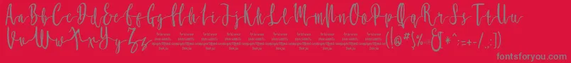 MollucaFree Font – Gray Fonts on Red Background