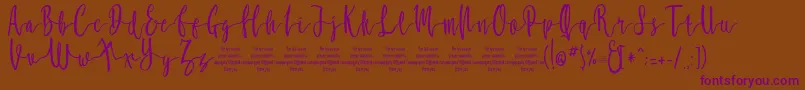 MollucaFree Font – Purple Fonts on Brown Background