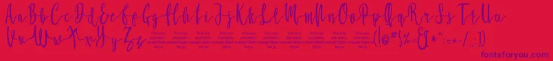 MollucaFree Font – Purple Fonts on Red Background