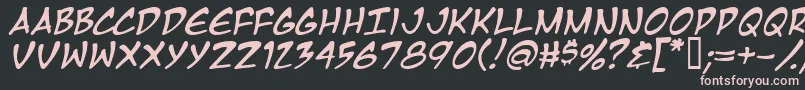 MangaTempleItalic Font – Pink Fonts on Black Background