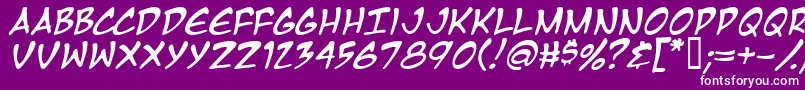 MangaTempleItalic Font – White Fonts on Purple Background