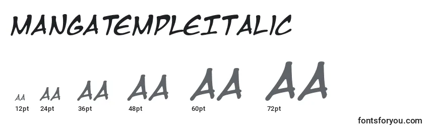 MangaTempleItalic Font Sizes