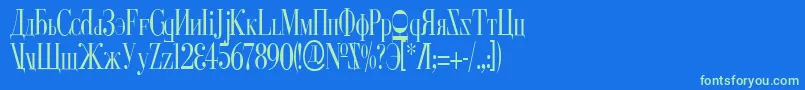 CyberiaCondensed Font – Green Fonts on Blue Background